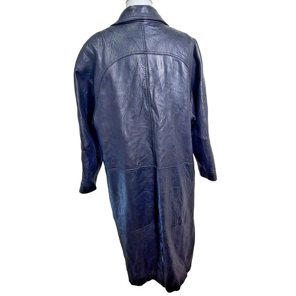 Preston & York Lamb Skin Trench Coat Women's Black Size Large Vintage Genuine - Picture 2 of 10